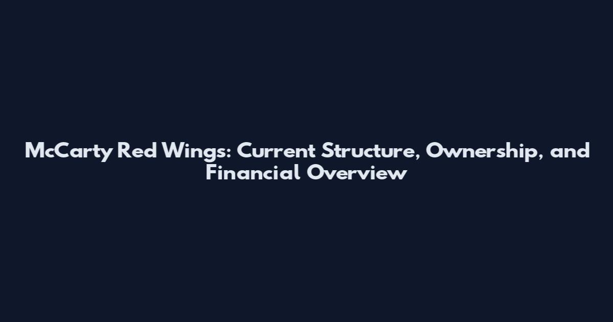 McCarty Red Wings: Current Structure, Ownership, and Financial Overview