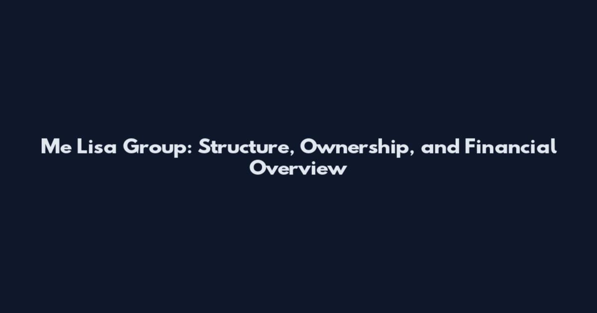 Me Lisa Group: Structure, Ownership, and Financial Overview