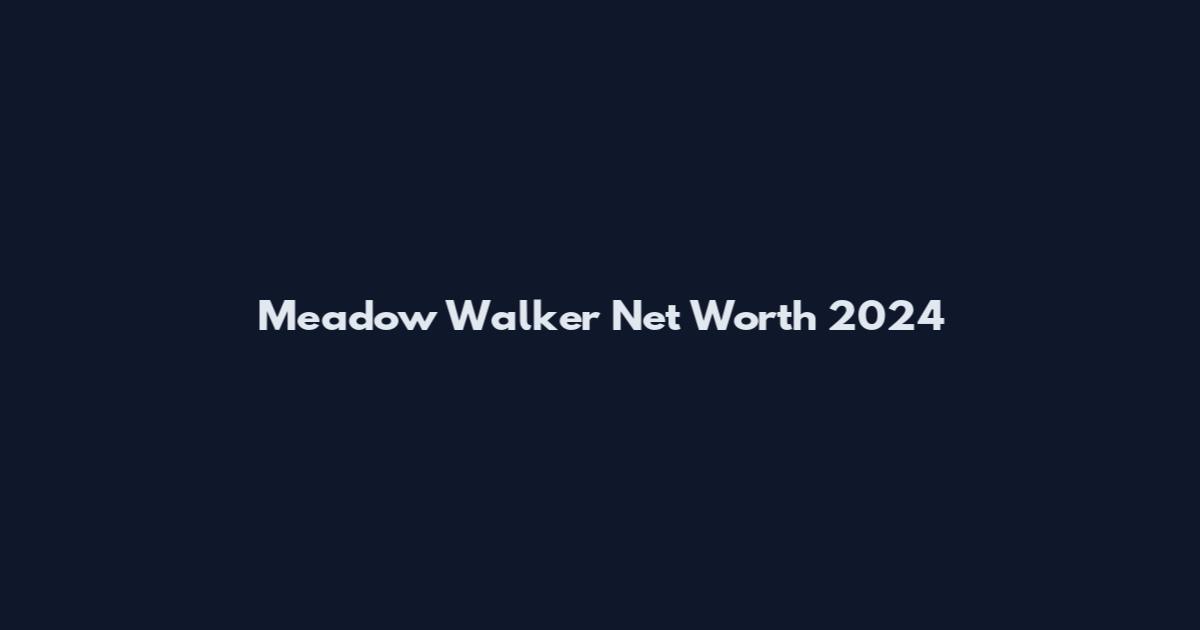 Meadow Walker Net Worth 2024