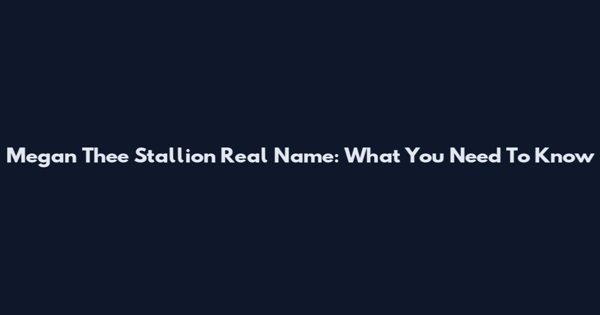 Megan Thee Stallion Real Name: What You Need To Know