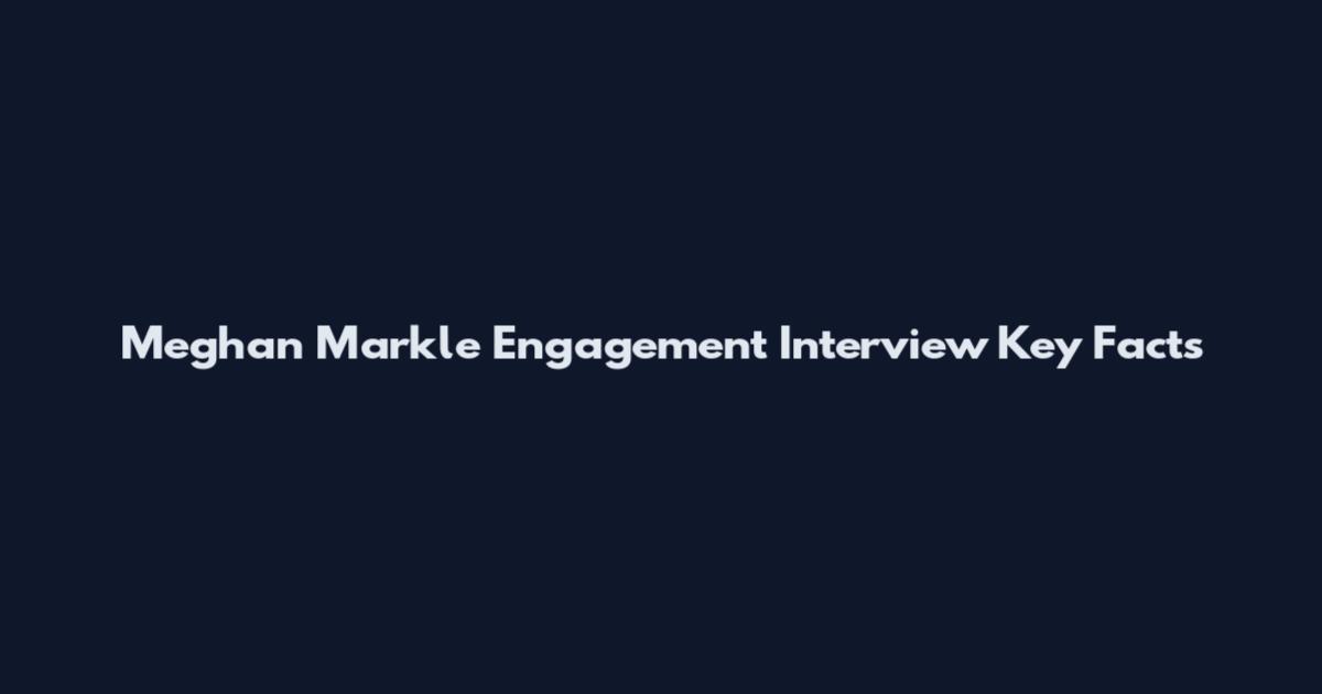 Meghan Markle Engagement Interview Key Facts