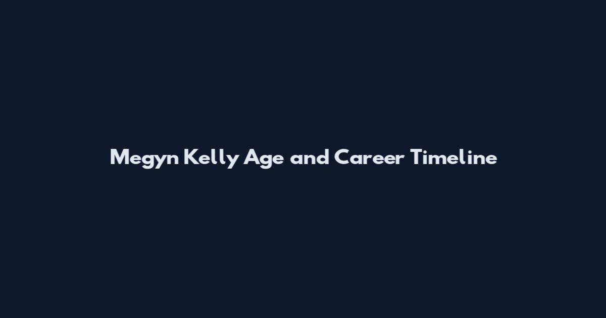 Megyn Kelly Age and Career Timeline