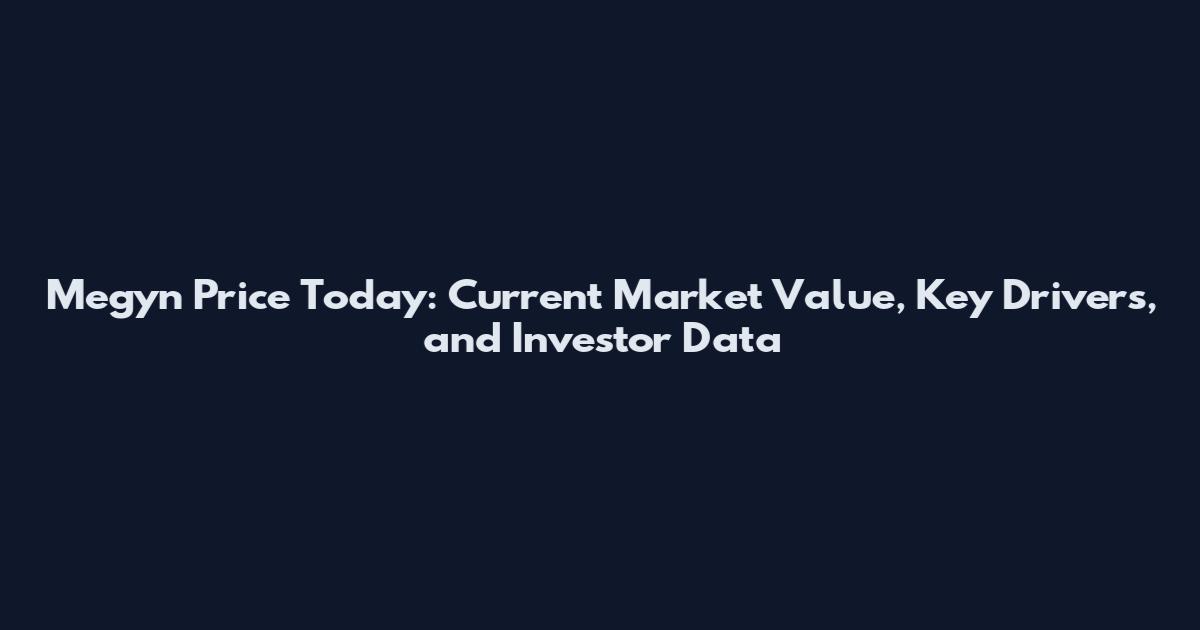 Megyn Price Today: Current Market Value, Key Drivers, and Investor Data