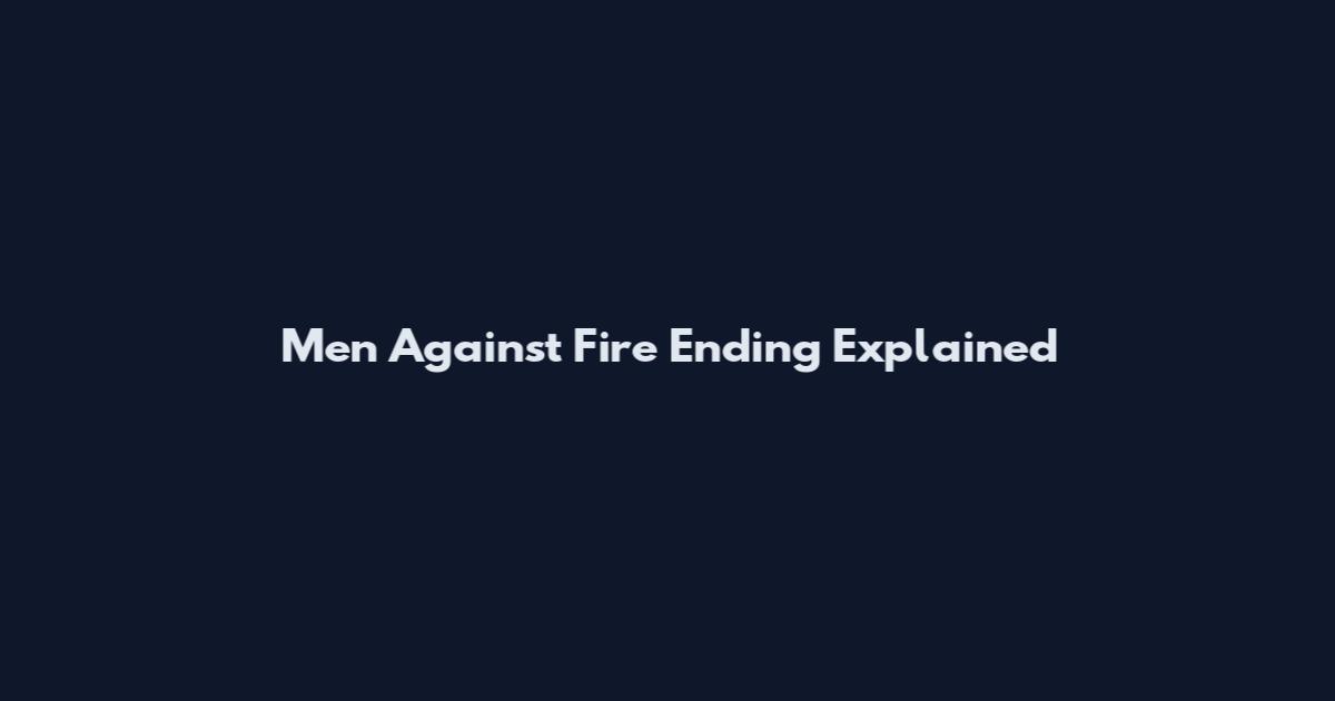 Men Against Fire Ending Explained