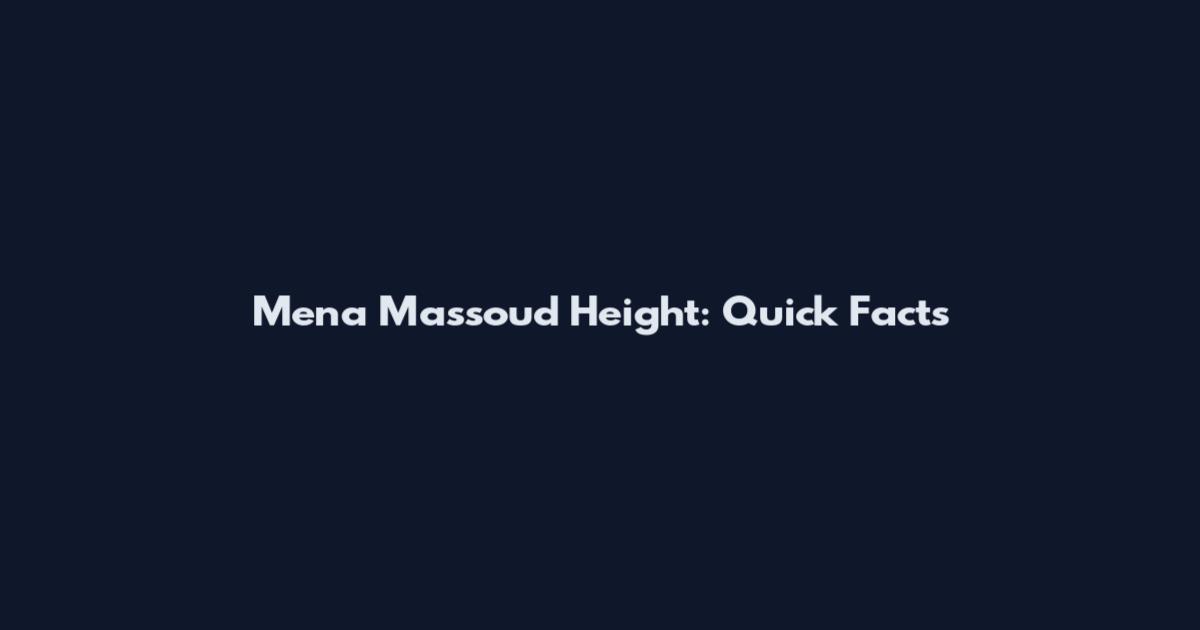 Mena Massoud Height: Quick Facts