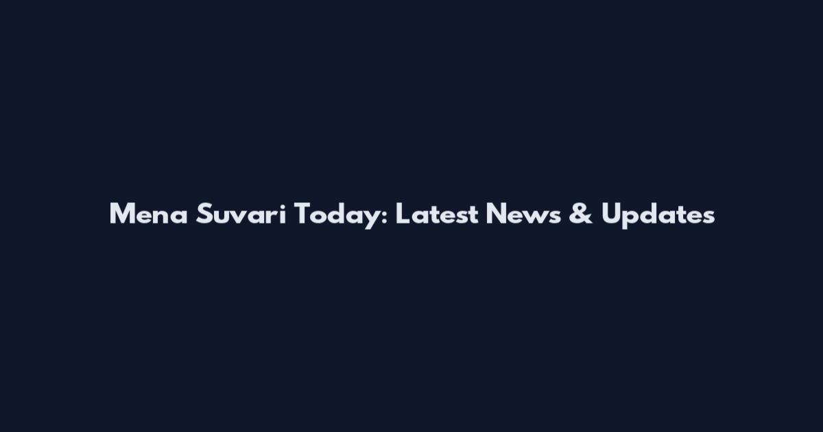 Mena Suvari Today: Latest News & Updates