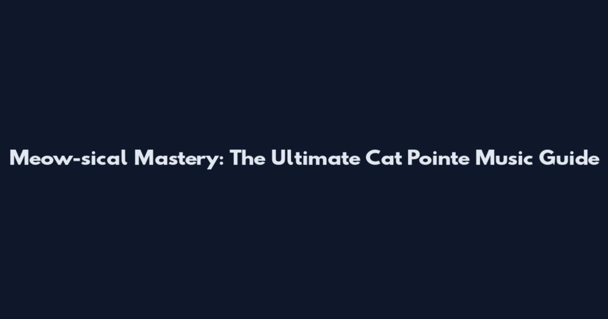 Meow-sical Mastery: The Ultimate Cat Pointe Music Guide