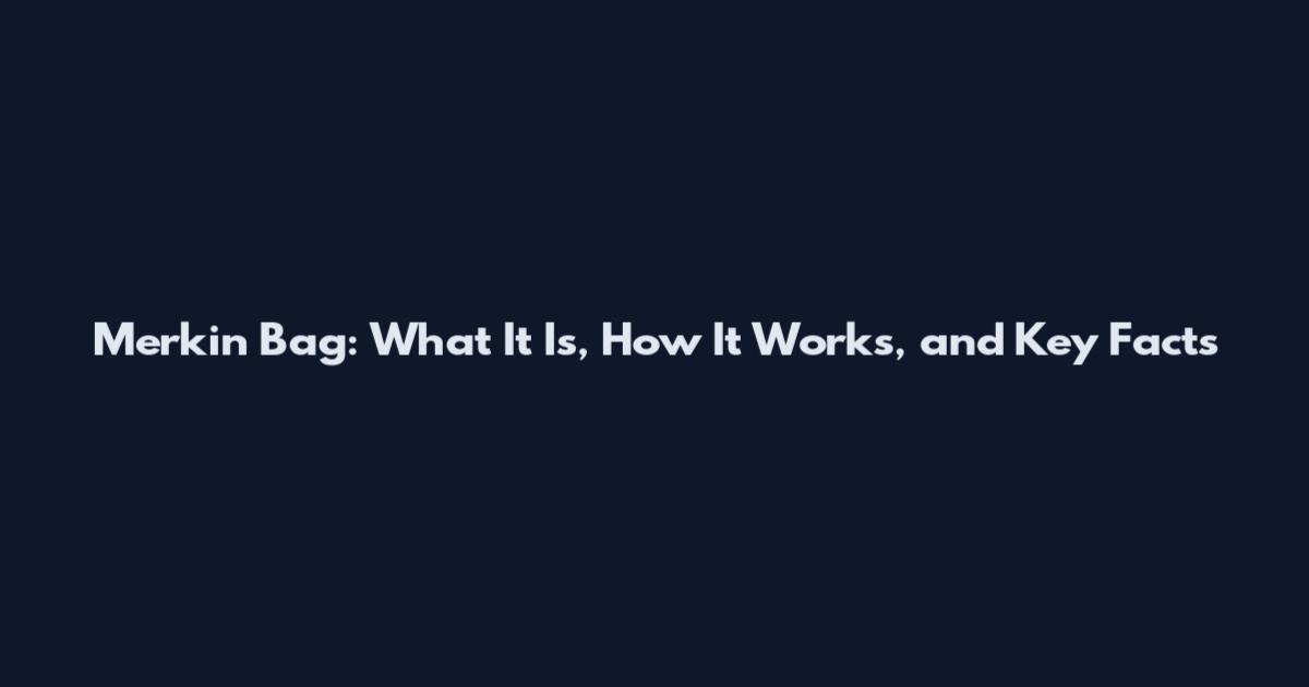 Merkin Bag: What It Is, How It Works, and Key Facts