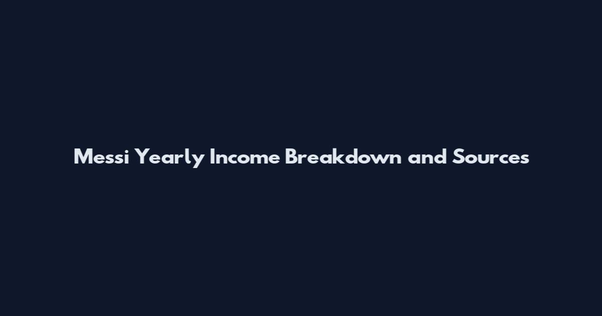 Messi Yearly Income Breakdown and Sources