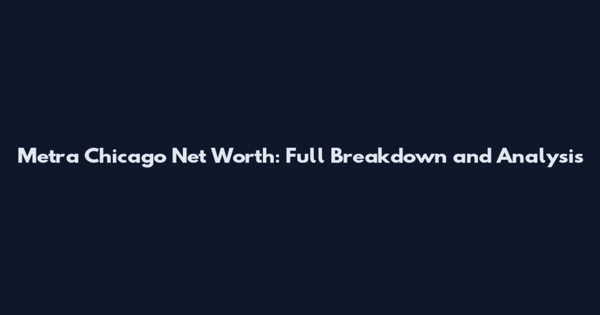 Metra Chicago Net Worth: Full Breakdown and Analysis