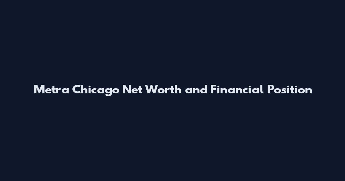 Metra Chicago Net Worth and Financial Position