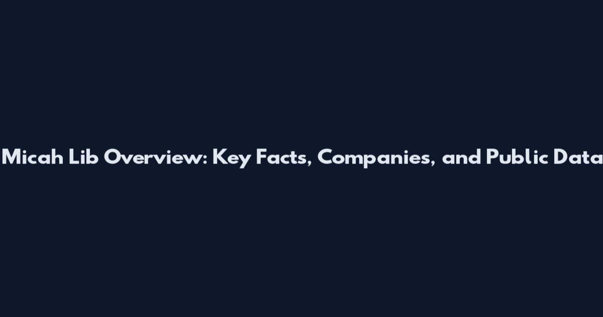 Micah Lib Overview: Key Facts, Companies, and Public Data