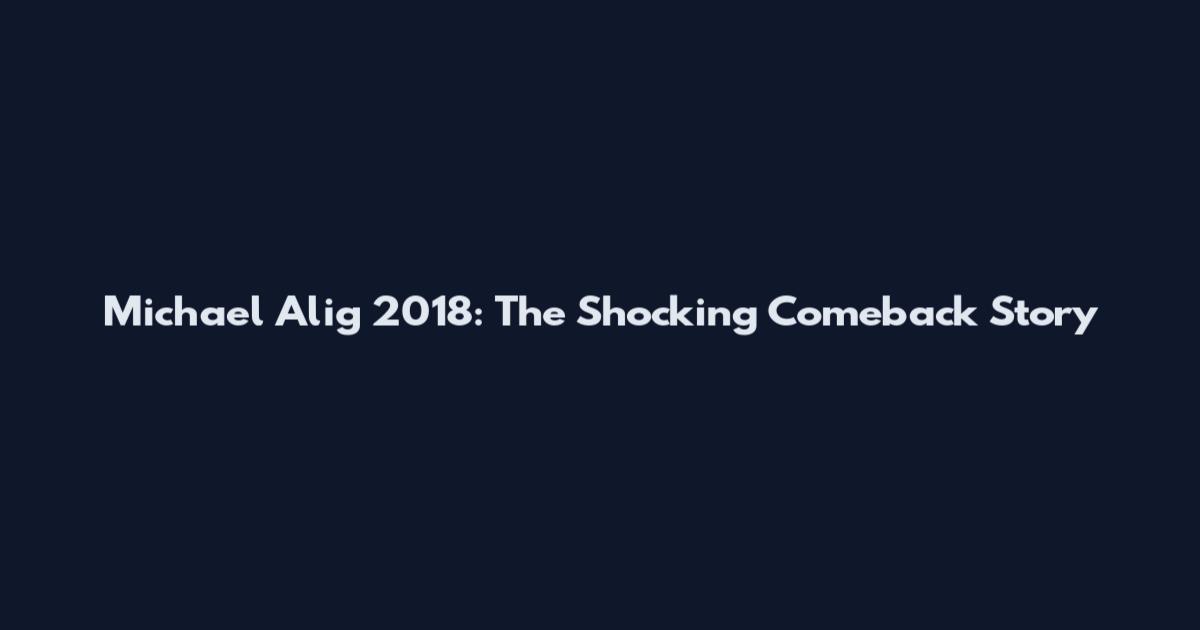 Michael Alig 2018: The Shocking Comeback Story