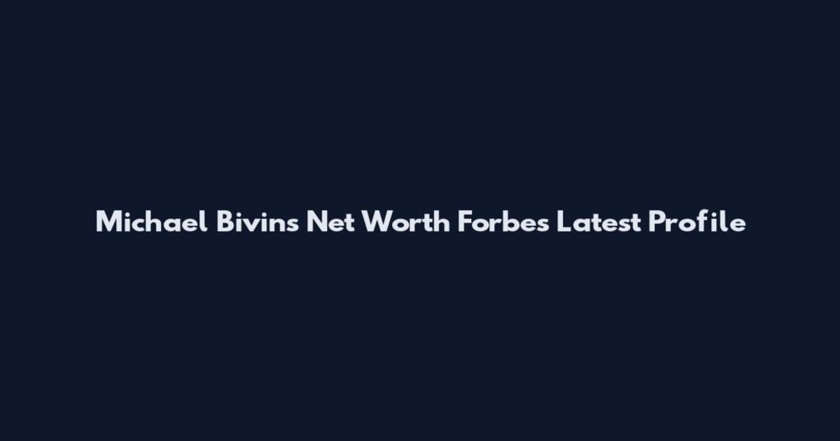 Michael Bivins Net Worth Forbes Latest Profile