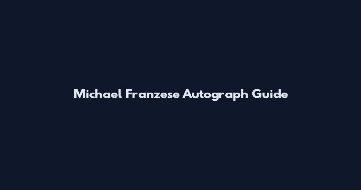 Michael Franzese Autograph Guide