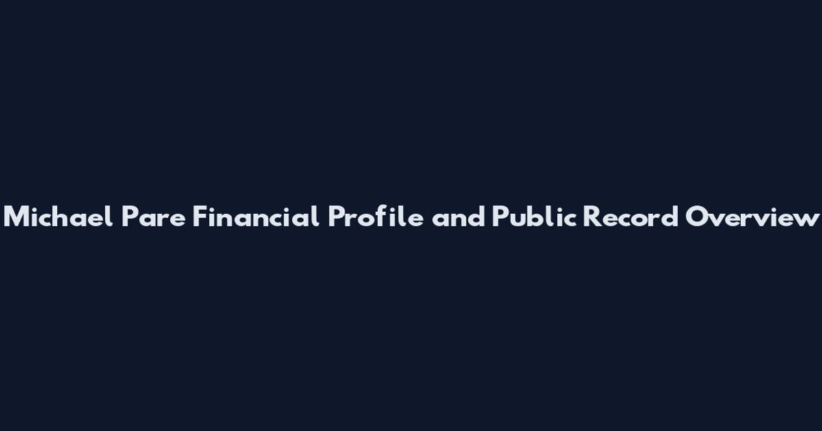 Michael Pare Financial Profile and Public Record Overview