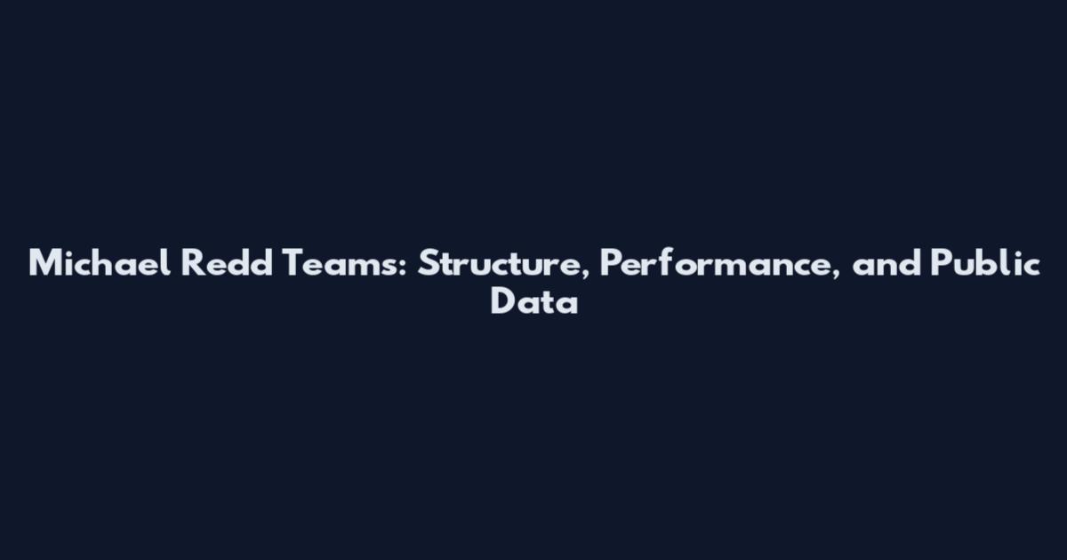 Michael Redd Teams: Structure, Performance, and Public Data