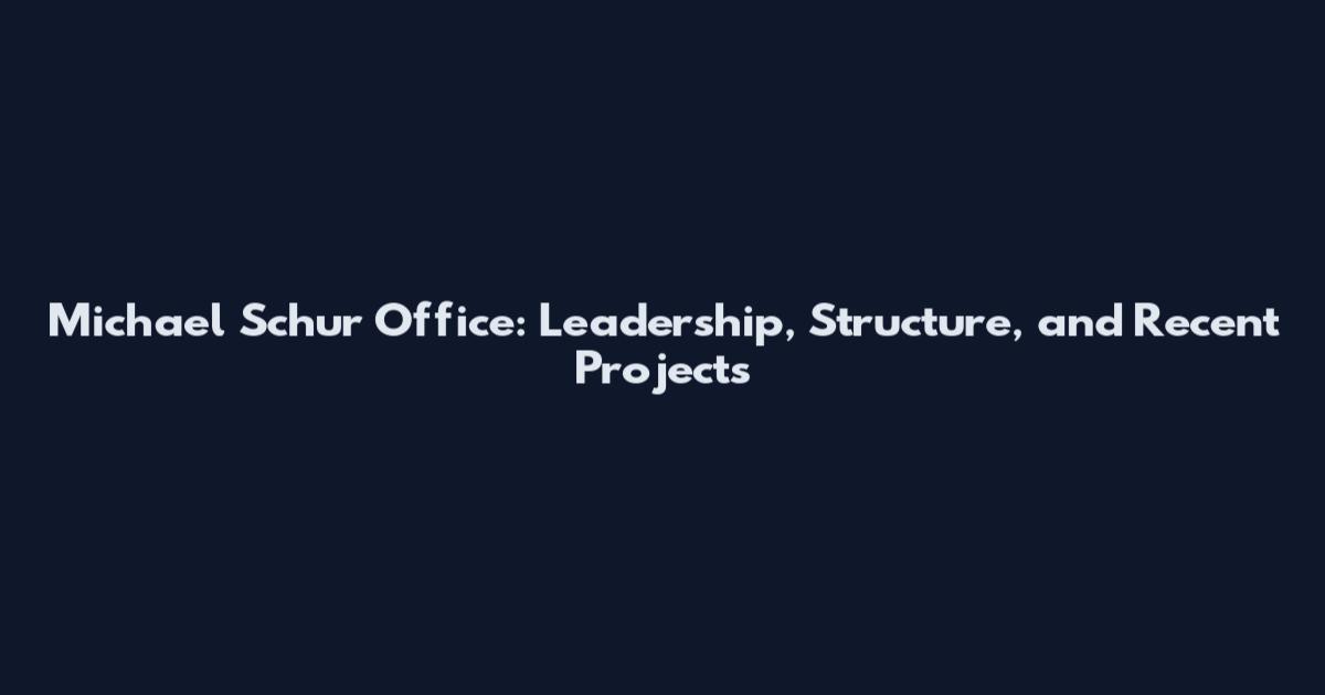 Michael Schur Office: Leadership, Structure, and Recent Projects