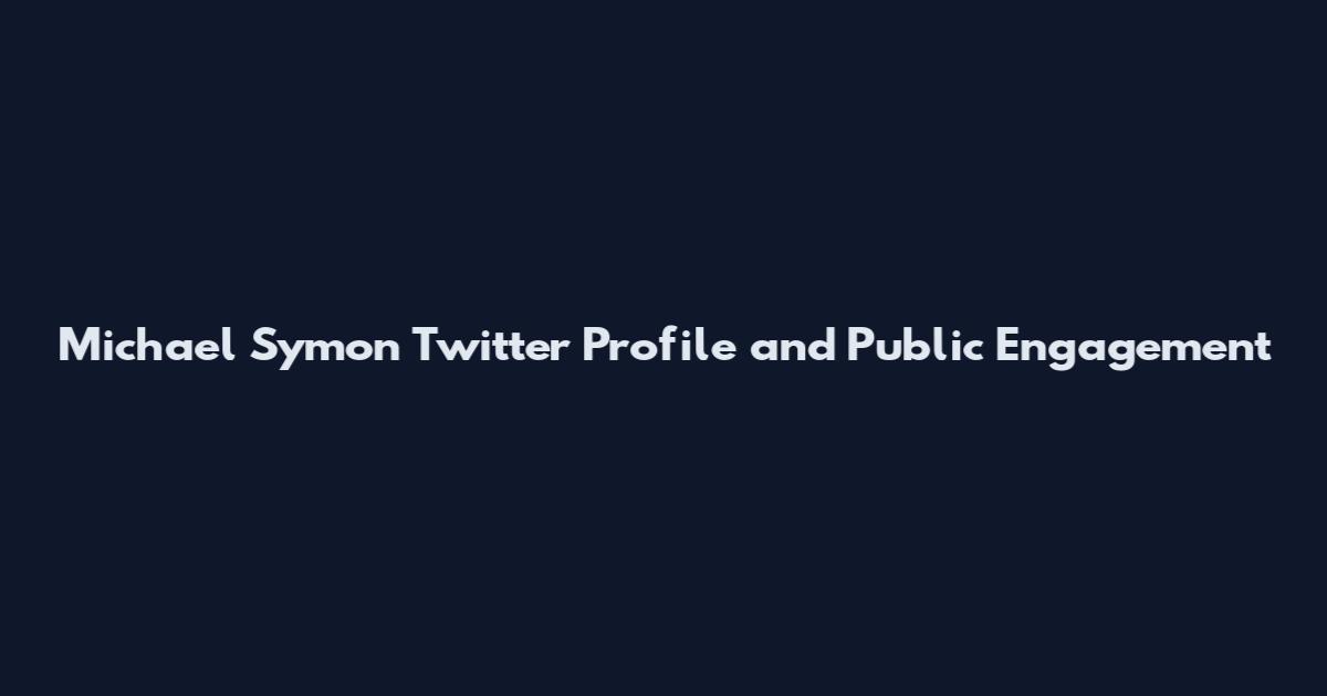 Michael Symon Twitter Profile and Public Engagement