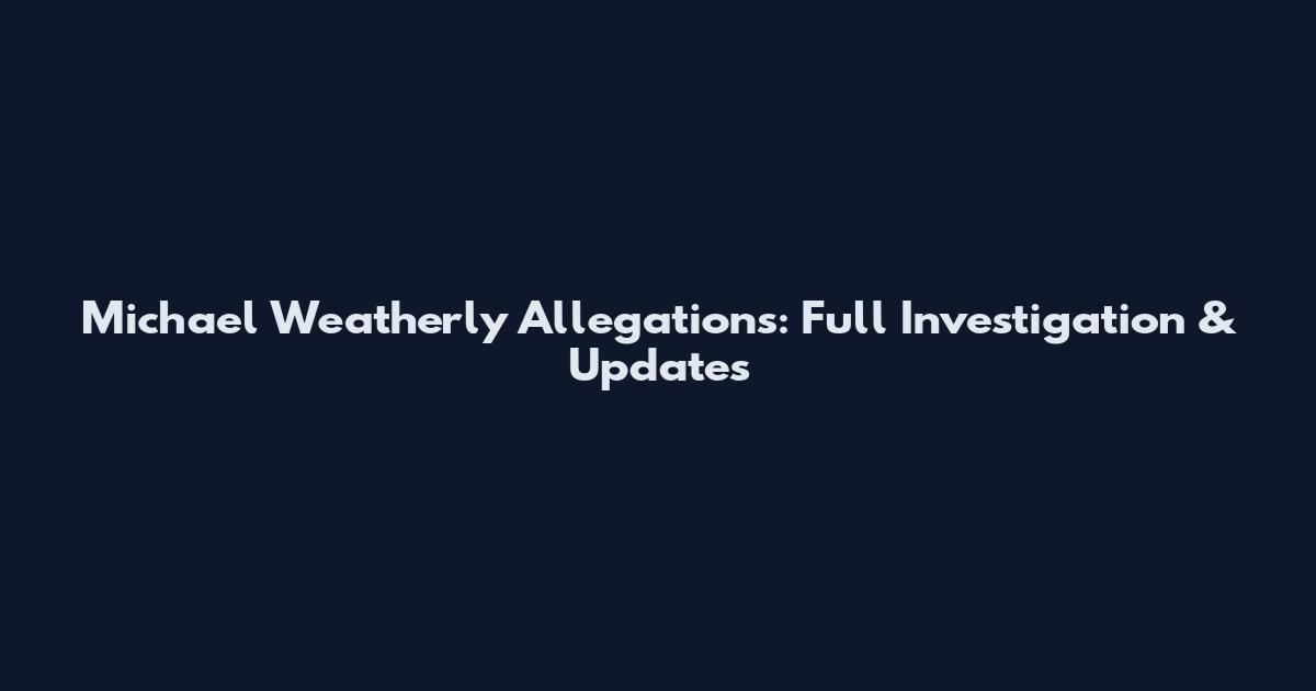 Michael Weatherly Allegations: Full Investigation & Updates