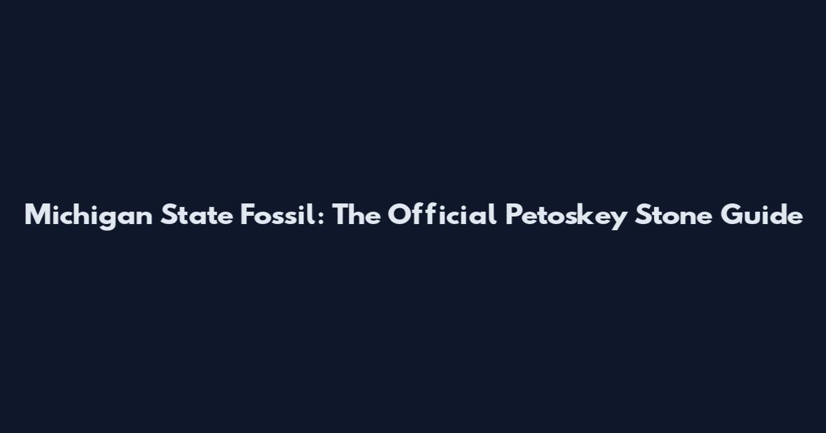 Michigan State Fossil: The Official Petoskey Stone Guide