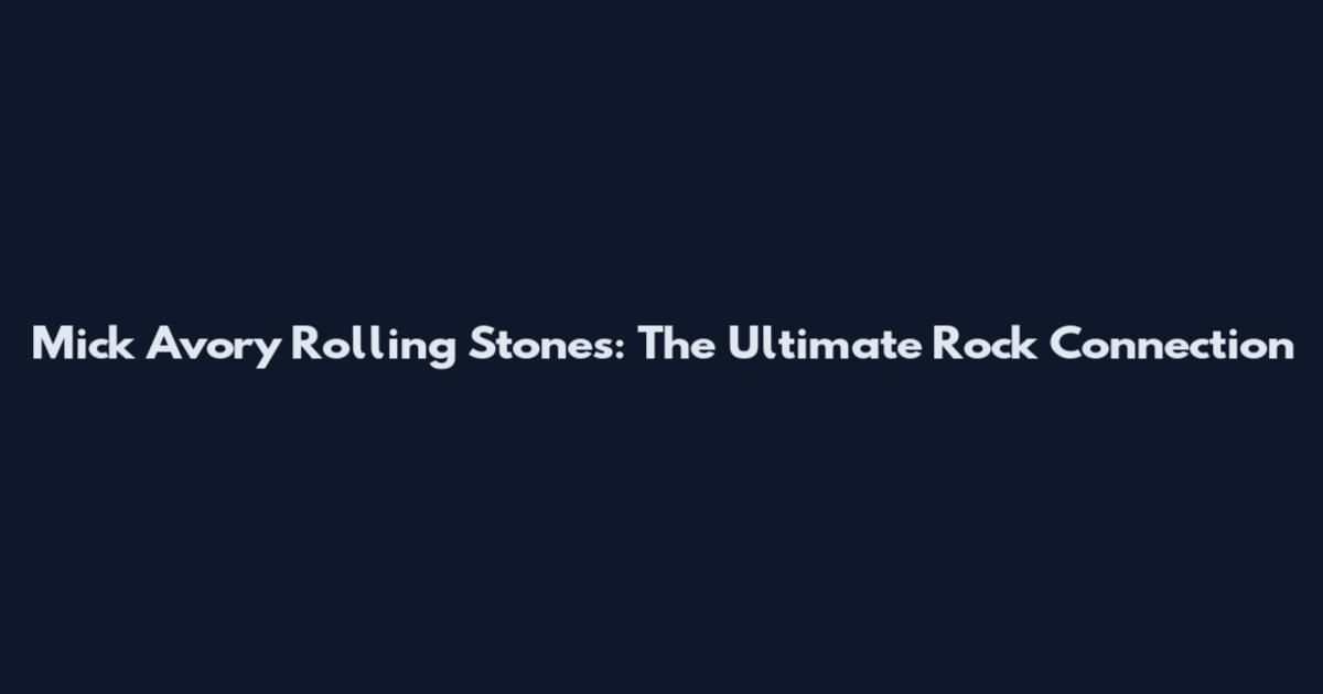 Mick Avory Rolling Stones: The Ultimate Rock Connection