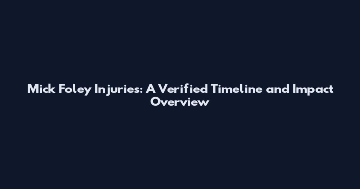 Mick Foley Injuries: A Verified Timeline and Impact Overview