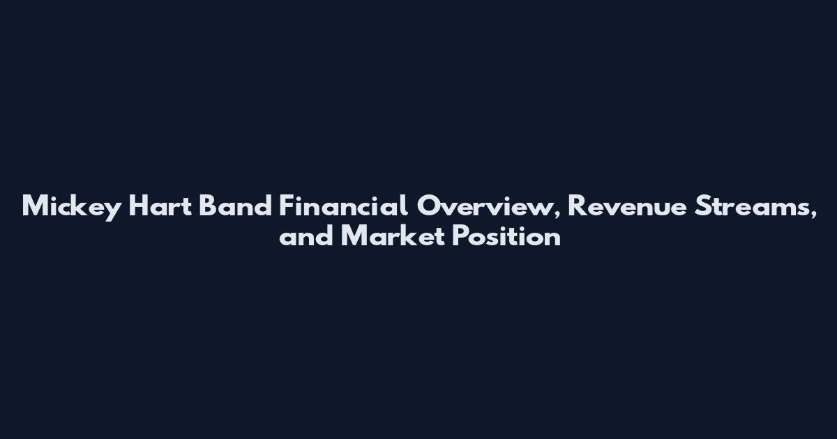 Mickey Hart Band Financial Overview, Revenue Streams, and Market Position