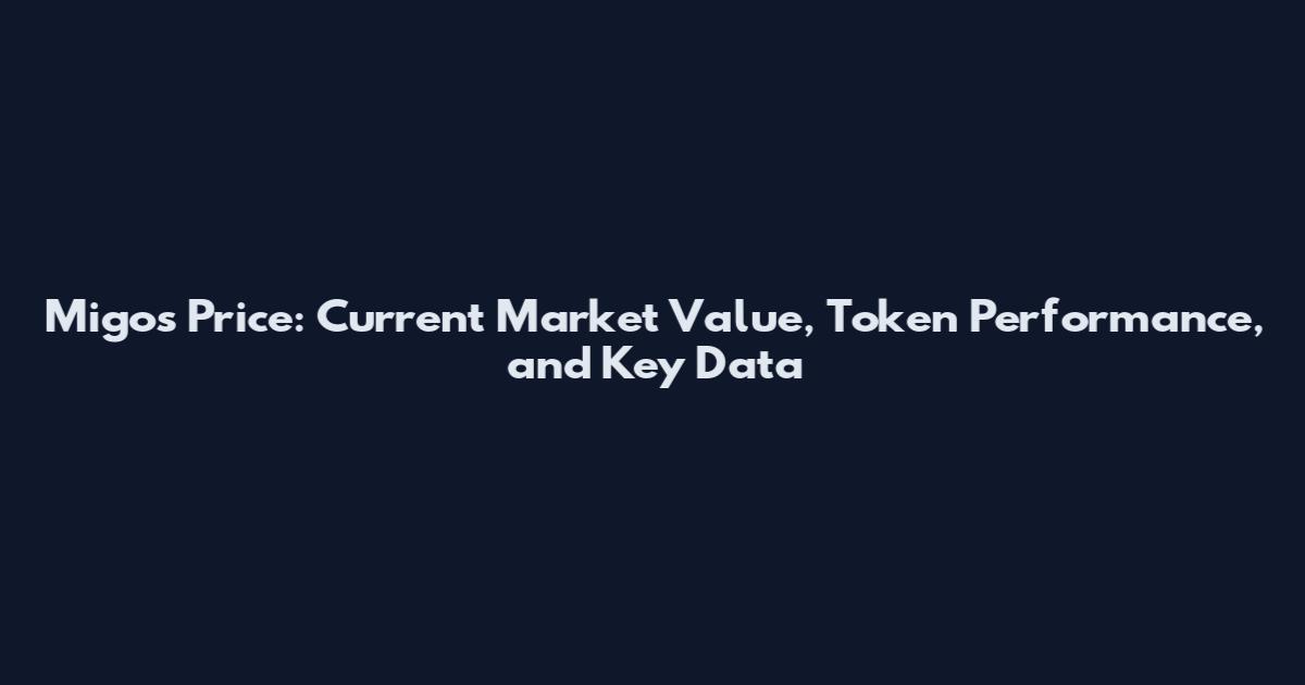 Migos Price: Current Market Value, Token Performance, and Key Data
