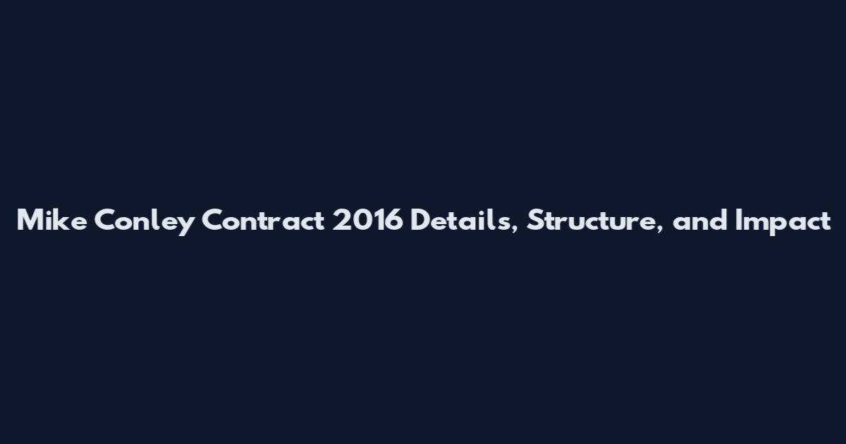 Mike Conley Contract 2016 Details, Structure, and Impact