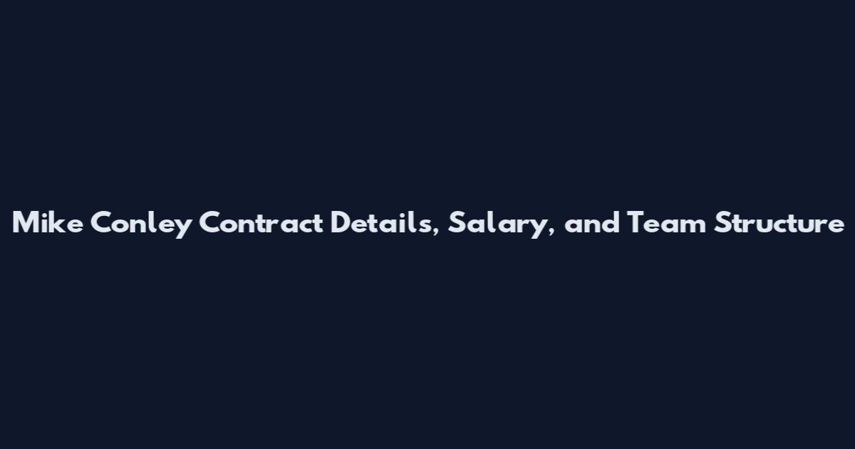 Mike Conley Contract Details, Salary, and Team Structure