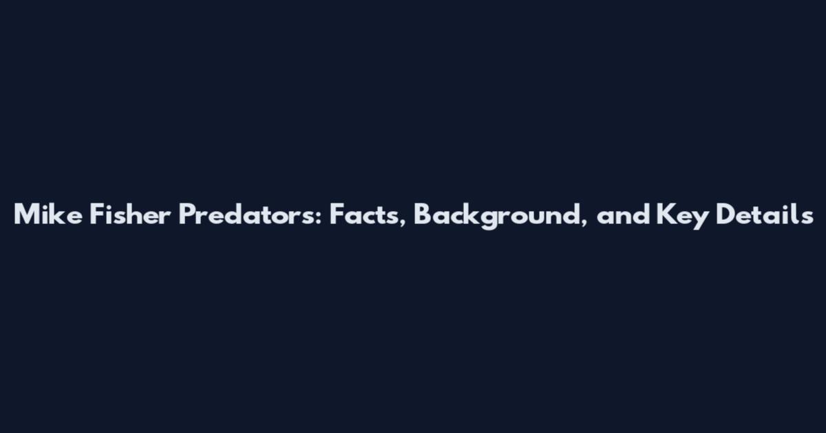 Mike Fisher Predators: Facts, Background, and Key Details