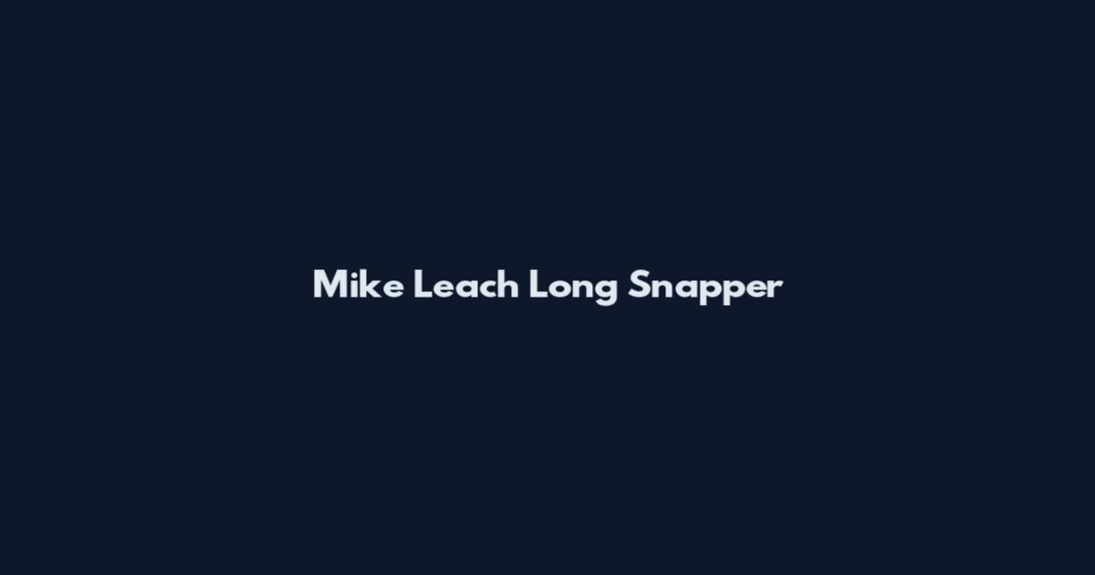 Mike Leach Long Snapper