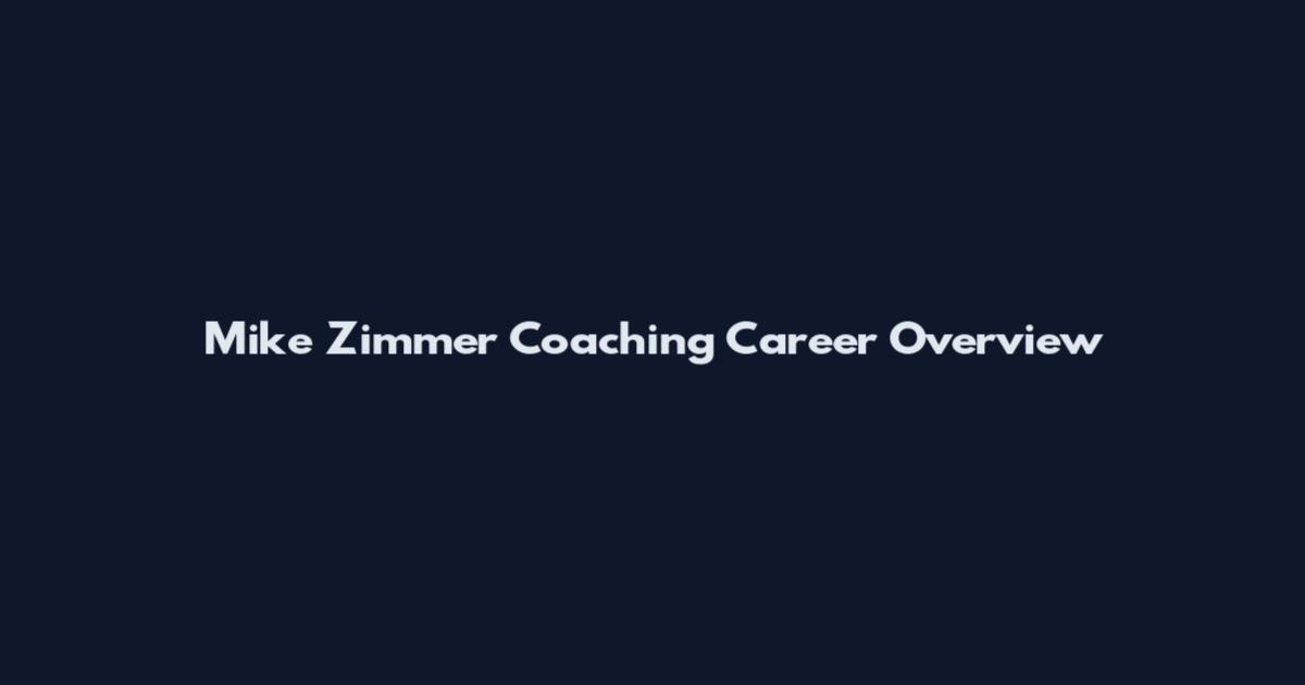 Mike Zimmer Coaching Career Overview