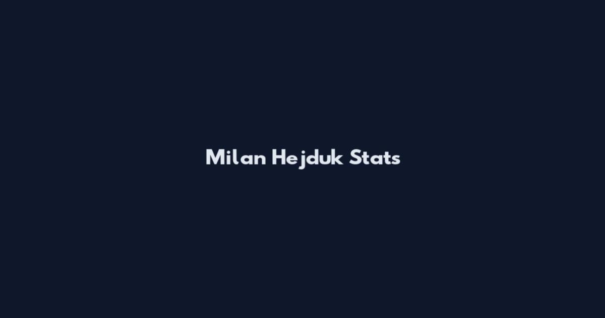 Milan Hejduk Stats