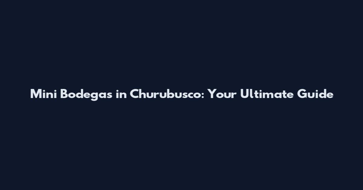 Mini Bodegas in Churubusco: Your Ultimate Guide