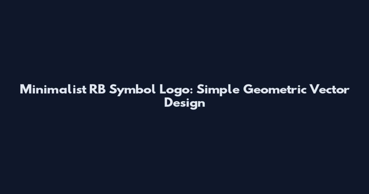 Minimalist RB Symbol Logo: Simple Geometric Vector Design