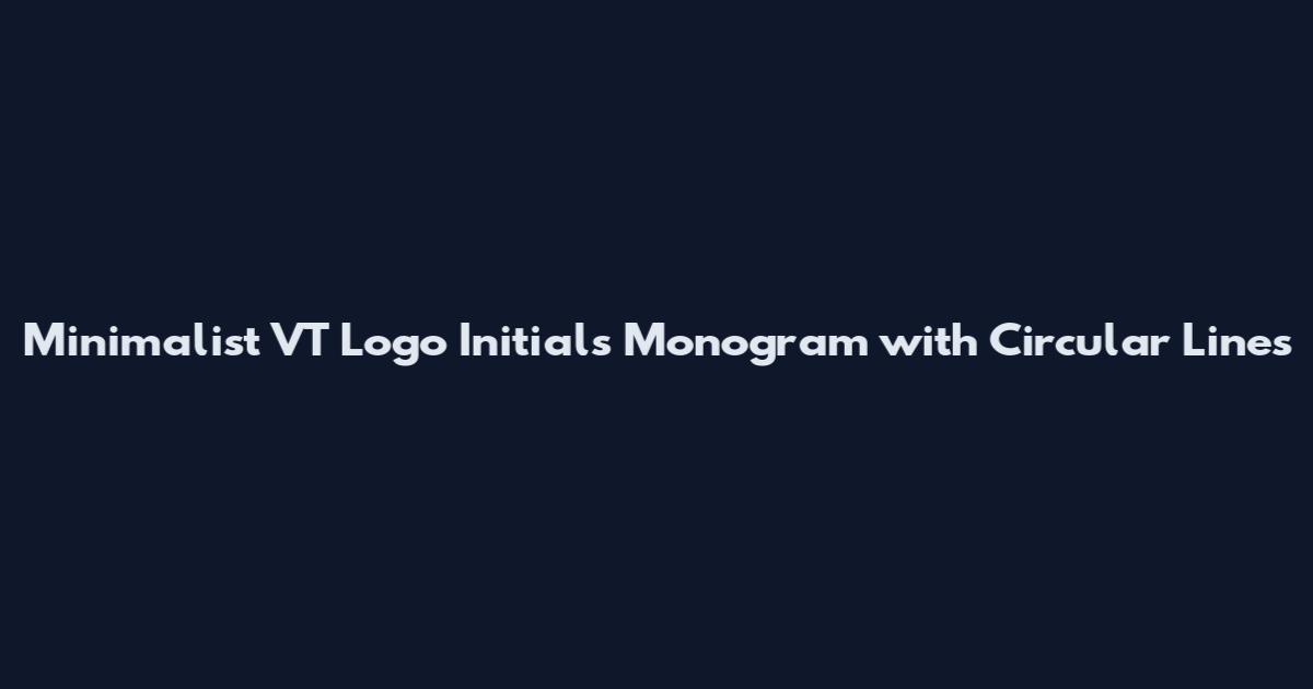 Minimalist VT Logo Initials Monogram with Circular Lines