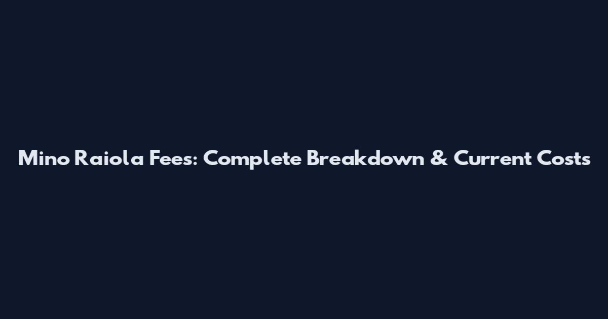 Mino Raiola Fees: Complete Breakdown & Current Costs