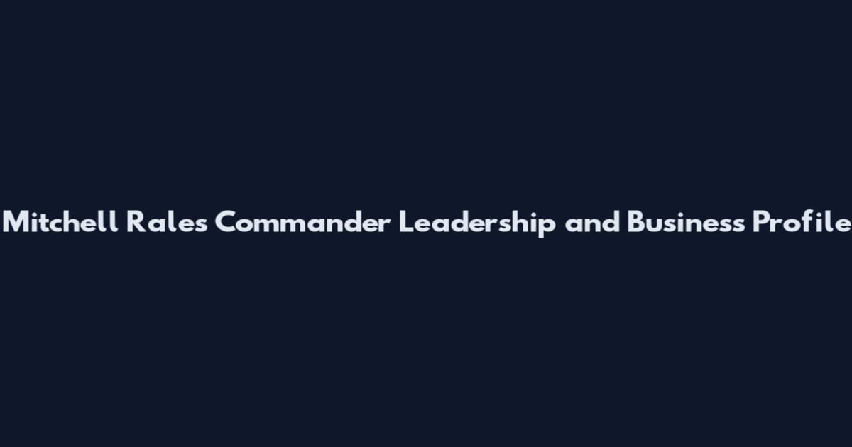 Mitchell Rales Commander Leadership and Business Profile