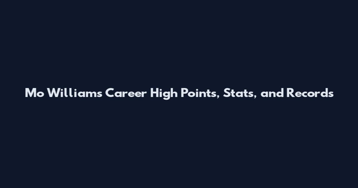 Mo Williams Career High Points, Stats, and Records