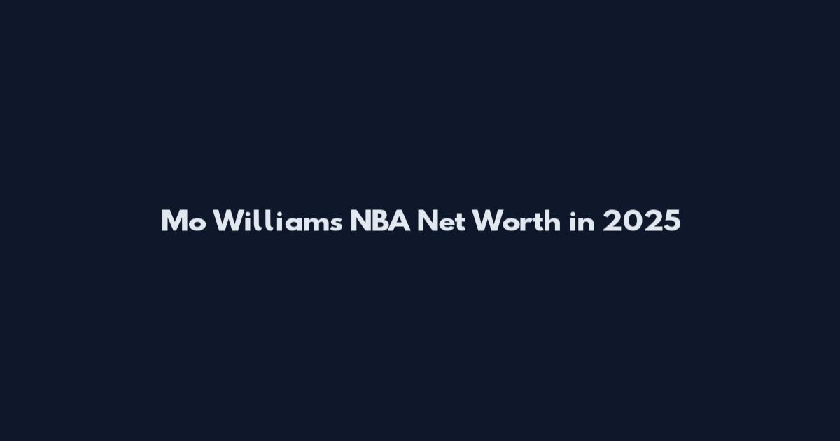 Mo Williams NBA Net Worth in 2025