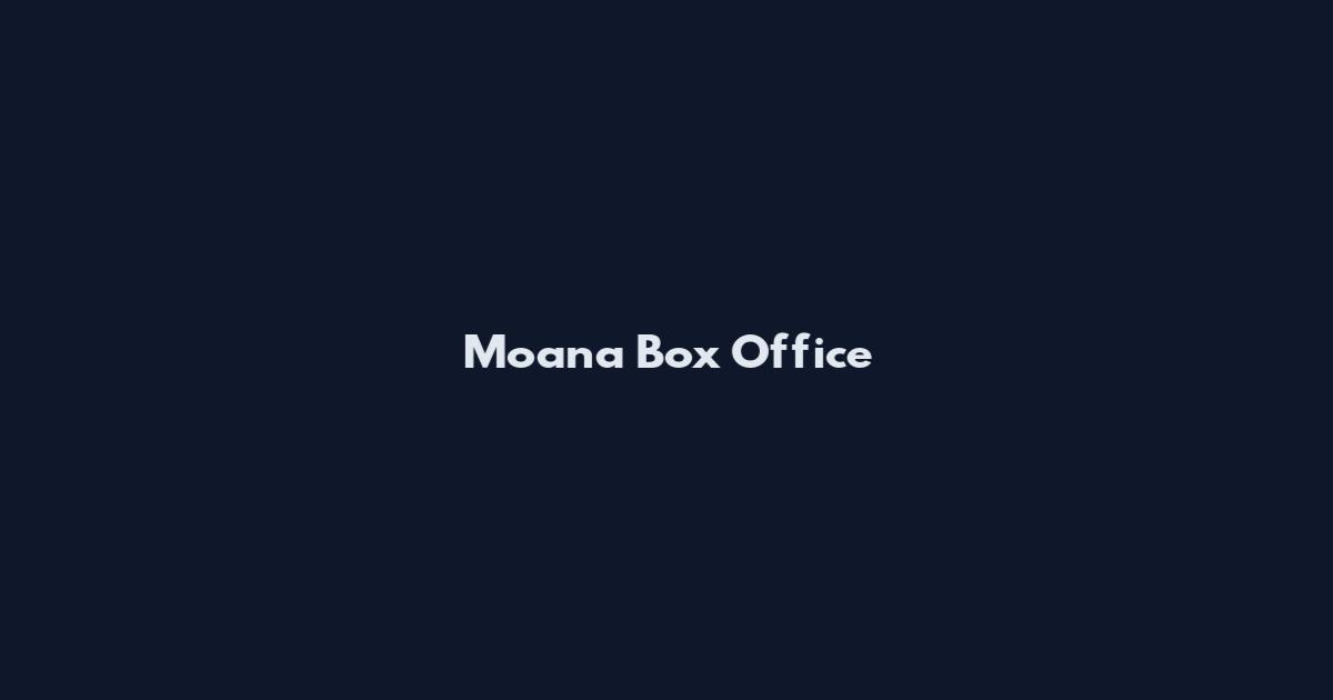 Moana Box Office