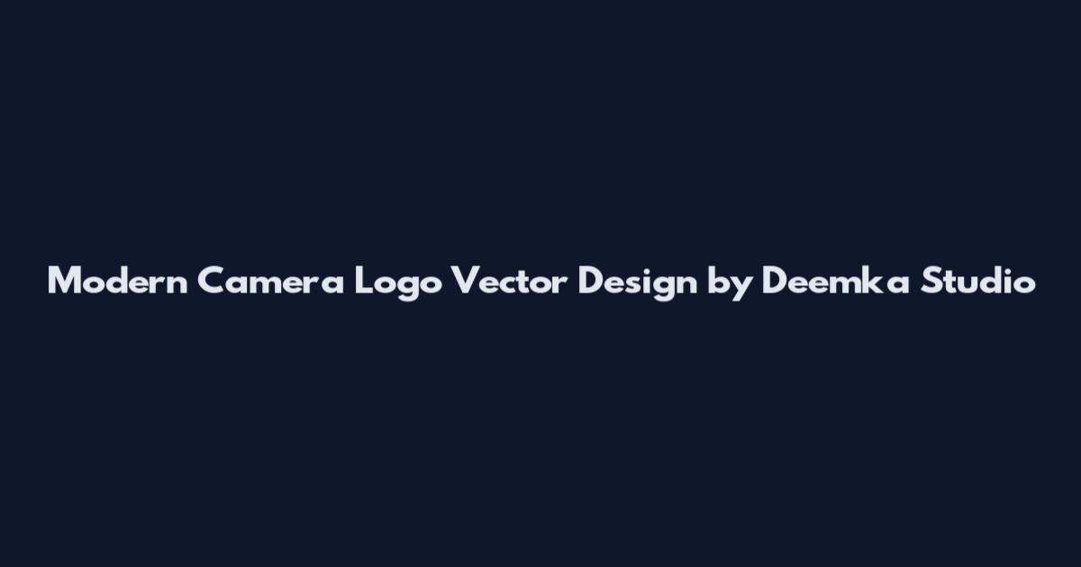Modern Camera Logo Vector Design by Deemka Studio