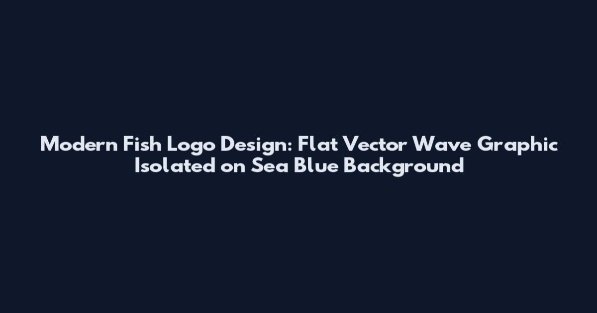 Modern Fish Logo Design: Flat Vector Wave Graphic Isolated on Sea Blue Background