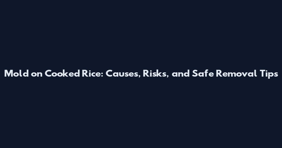 Mold on Cooked Rice: Causes, Risks, and Safe Removal Tips