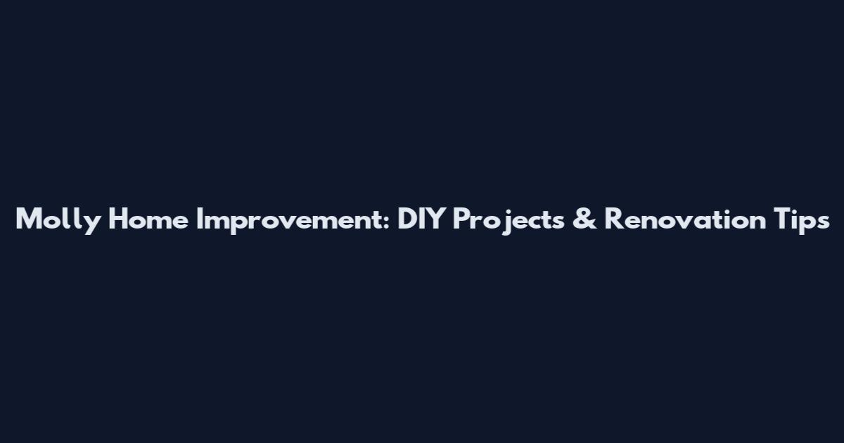 Molly Home Improvement: DIY Projects & Renovation Tips