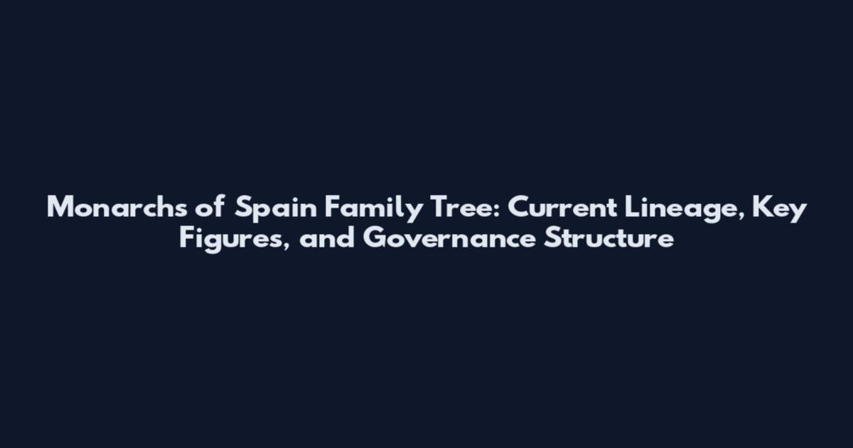 Monarchs of Spain Family Tree: Current Lineage, Key Figures, and Governance Structure