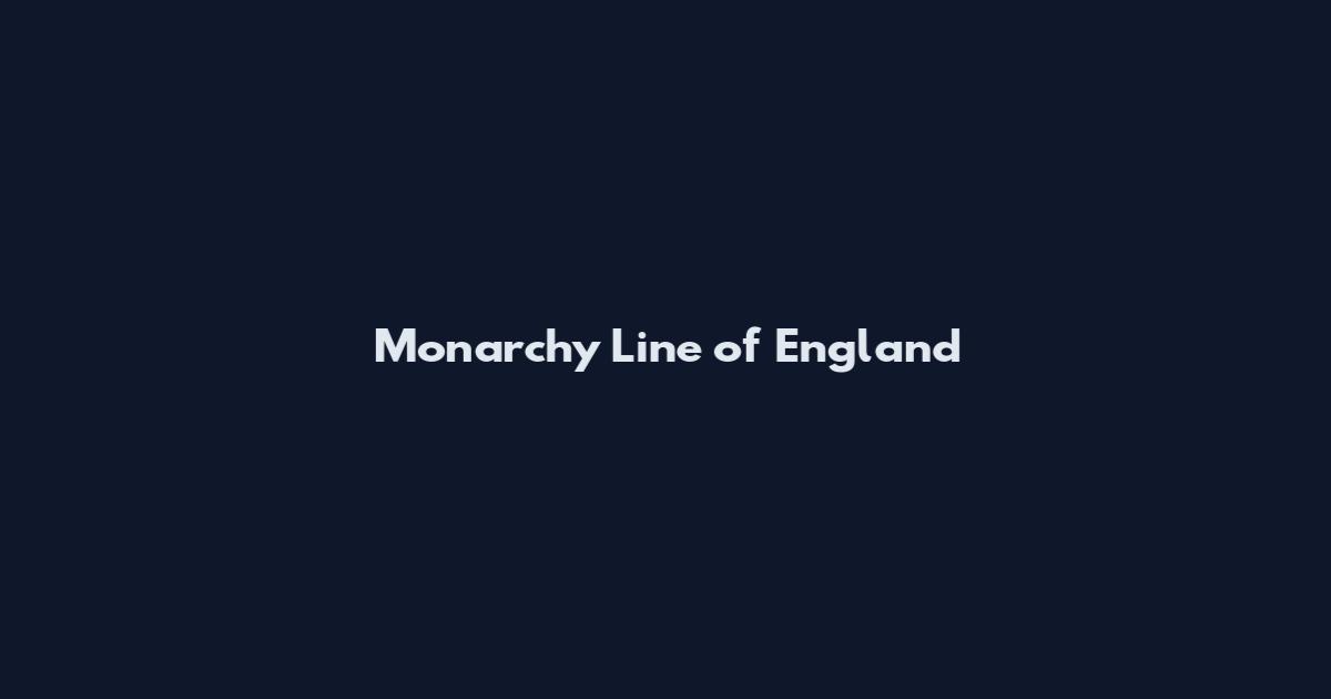 Monarchy Line of England