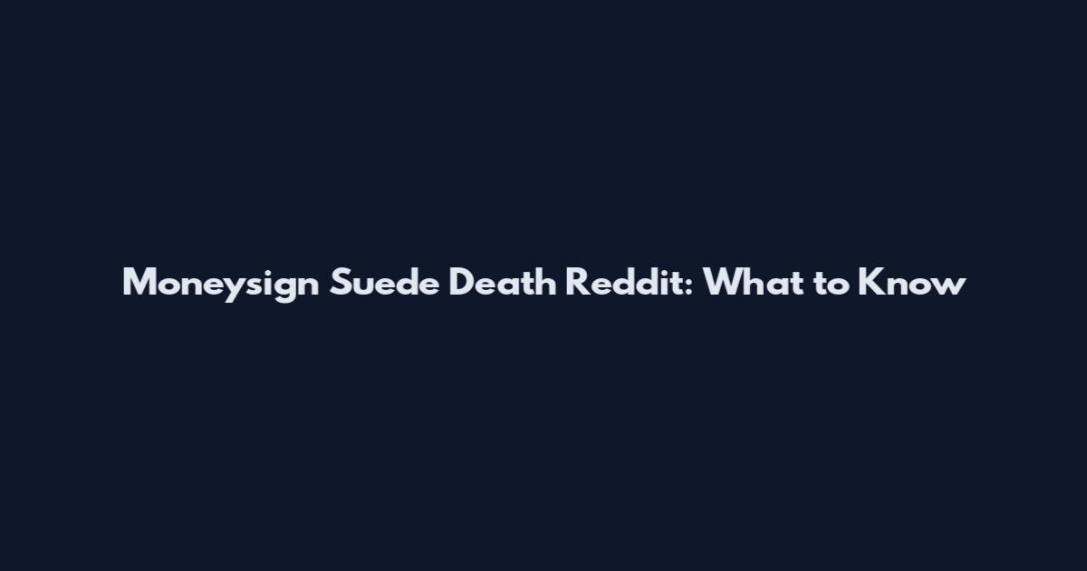 Moneysign Suede Death Reddit: What to Know